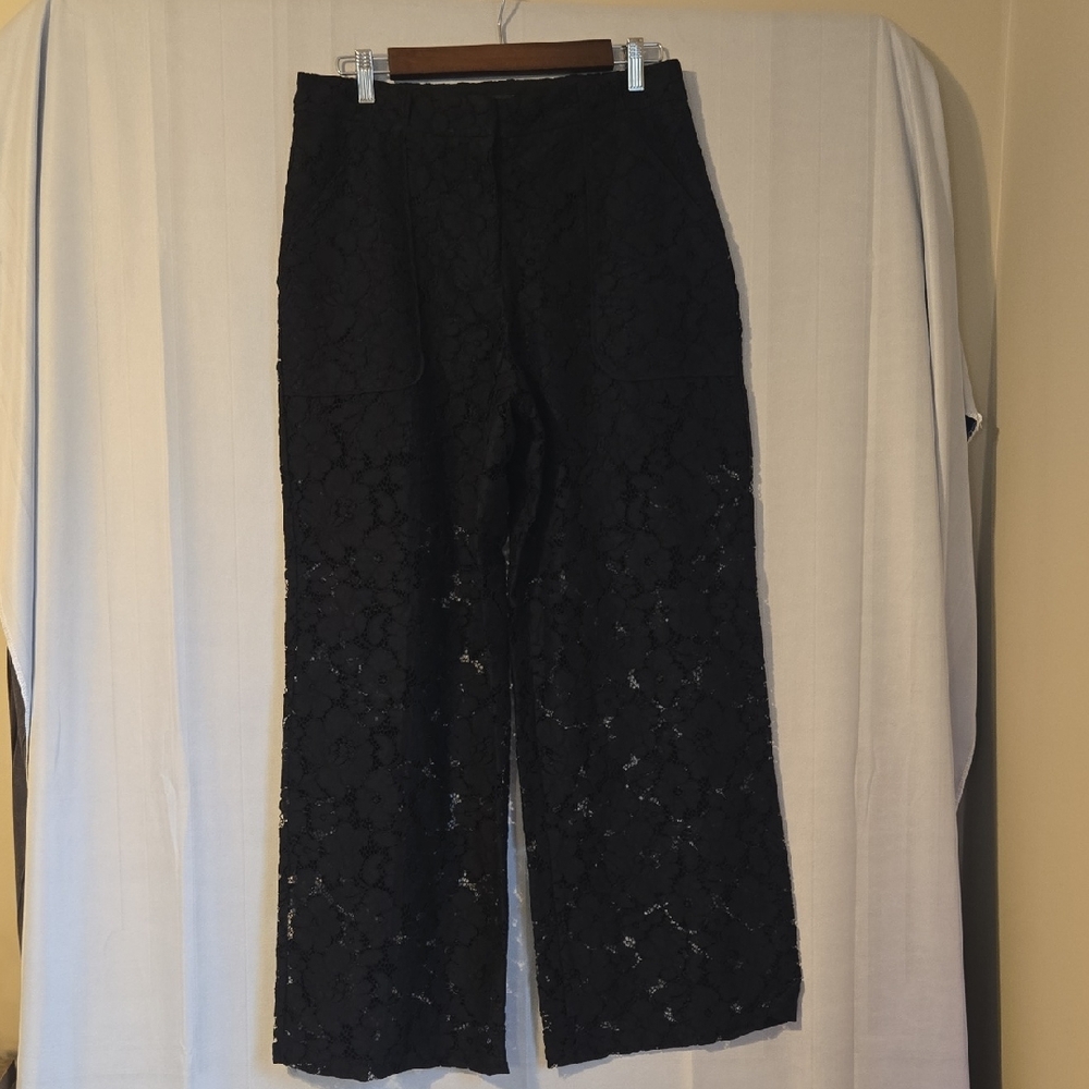 Express Trouser High Waist Black Lace Pants Size 10S